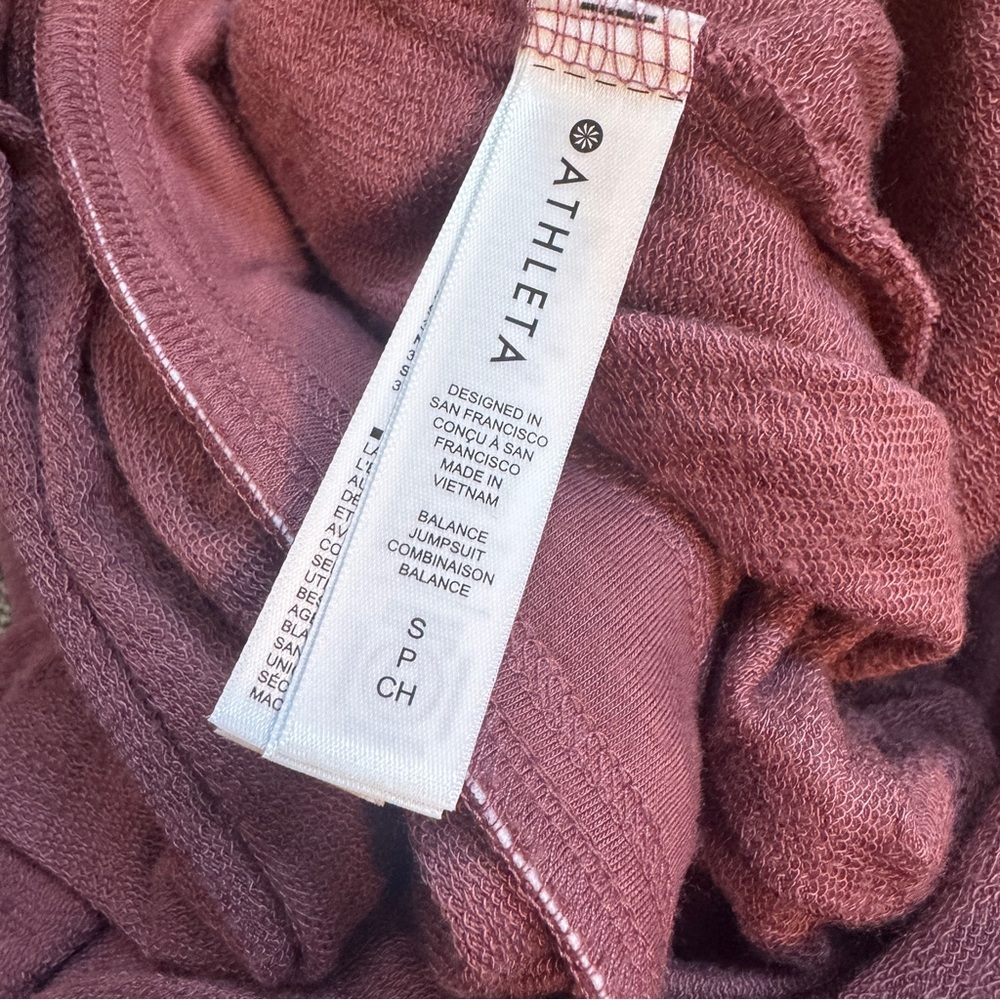 Athleta Balance Jumpsuit, Tawny Rose SIZE S #988523 W701, Pockets, Comfy - Picture 13 of 14